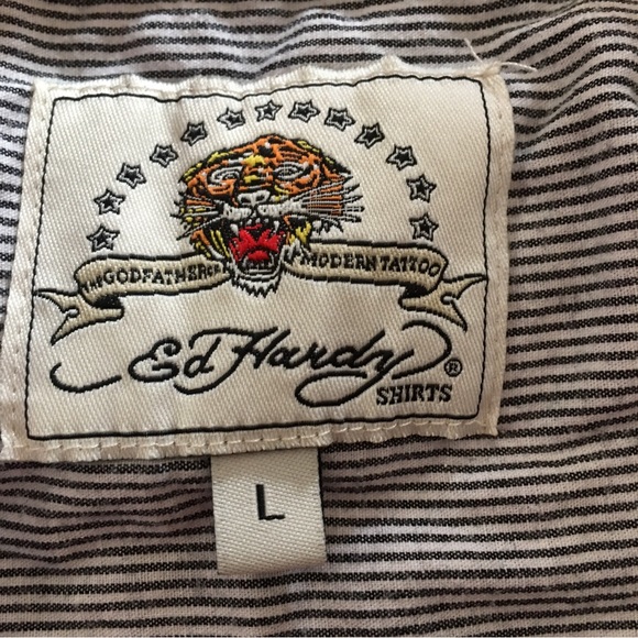 Ed Hardy Button Up SURF HARDY Mens Shirt***BLING & POP OF COLOR*** - Picture 9 of 13